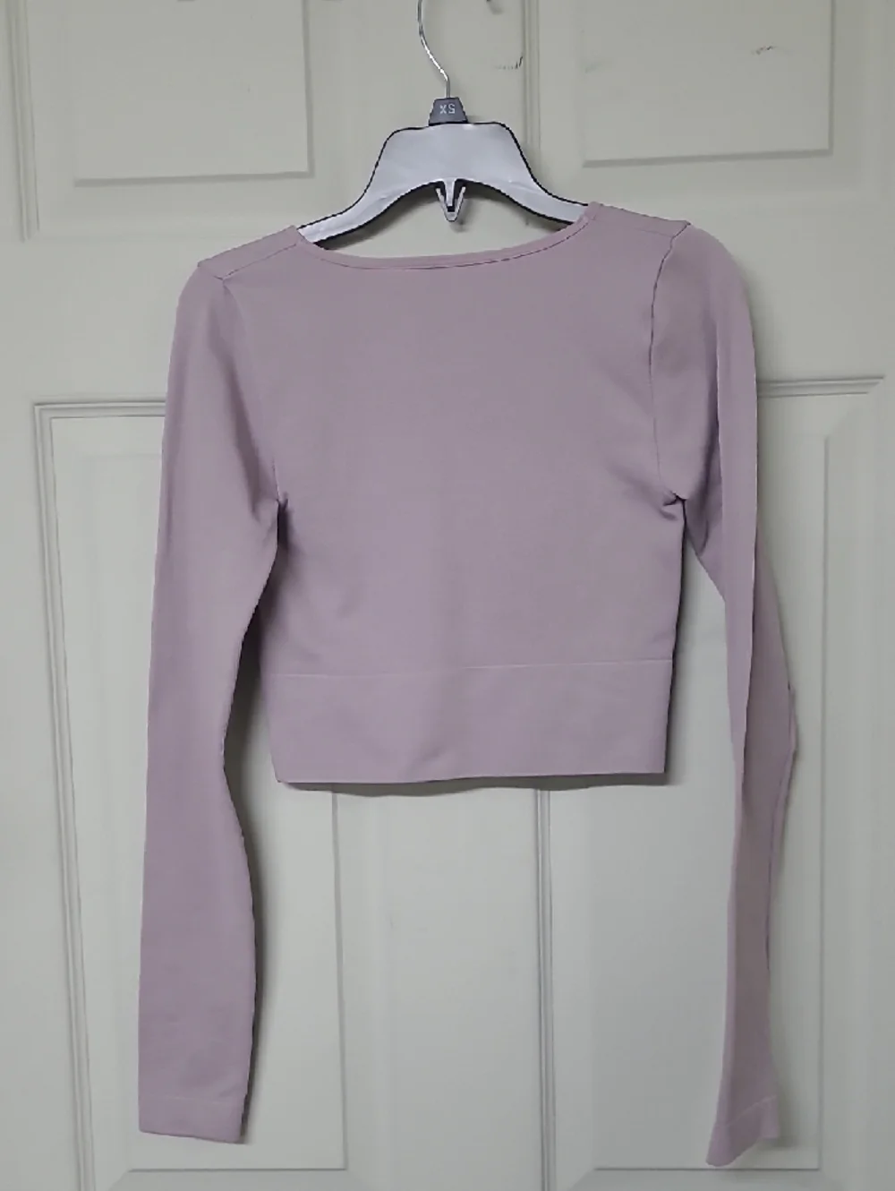 Dynamite Women’s Lavender Cropped Long Sleeve Ribbed Top Stretch XS Like New - Picture 2 of 9